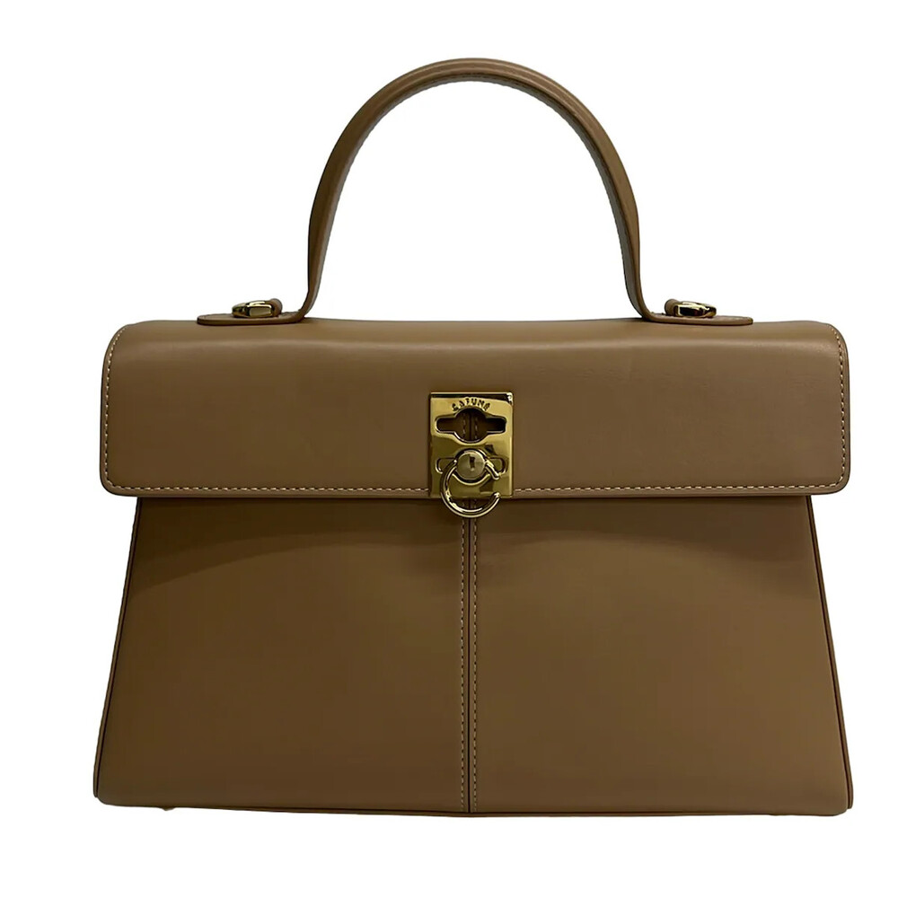 Cafune Stance Beige Leather Handbag #358477C71B